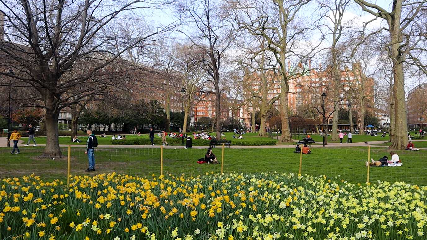Russell Square in spring time. 